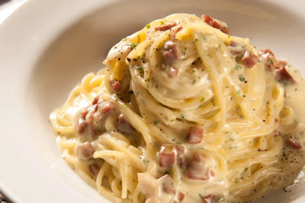 Espaguete a carbonara.