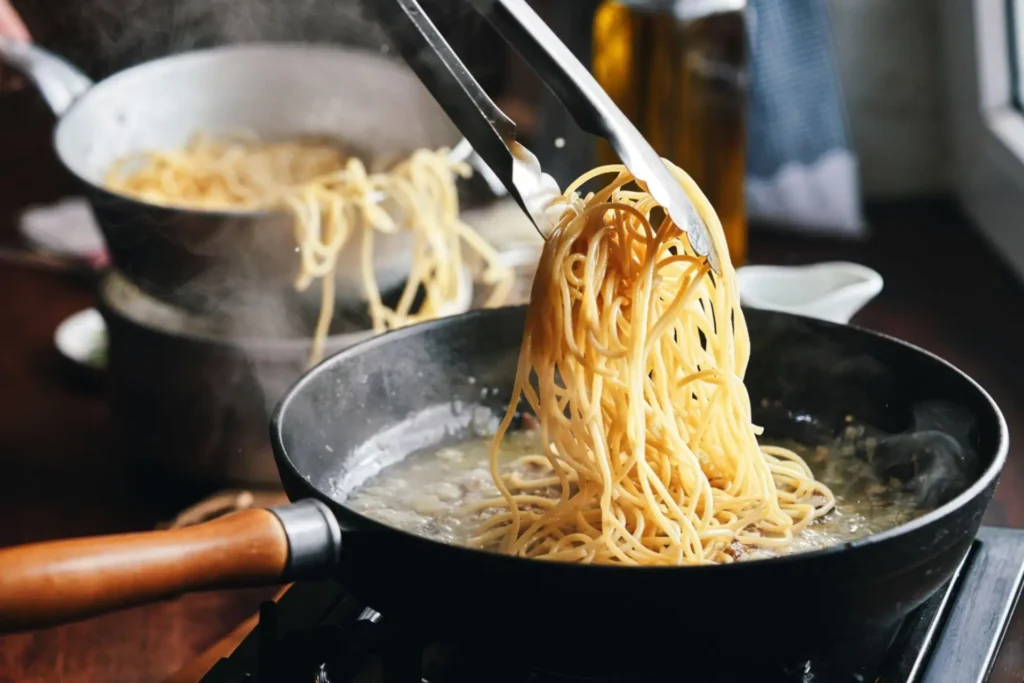 Espaguete da culinária italiana.