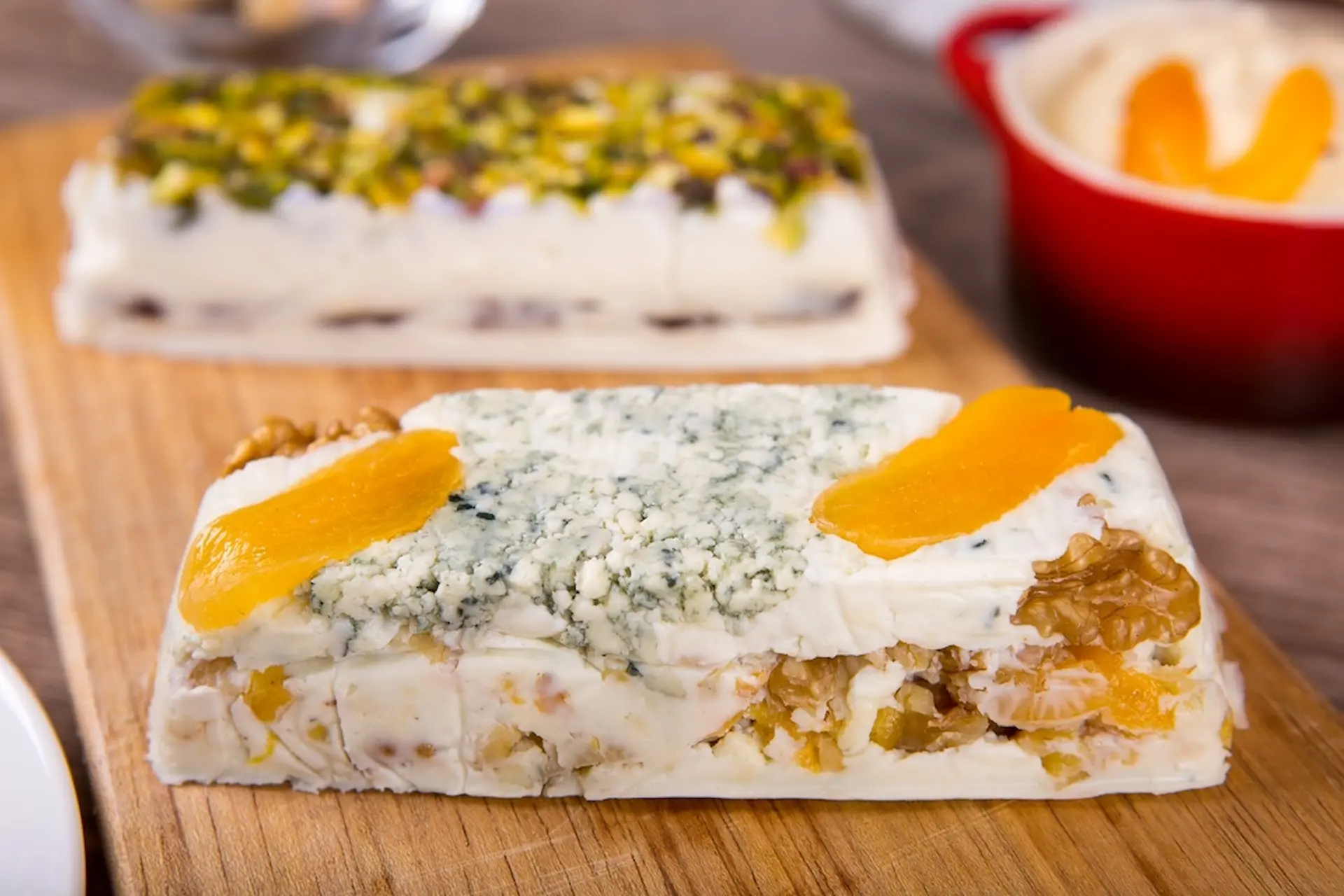 terrine de queijo gorgonzola com damasco