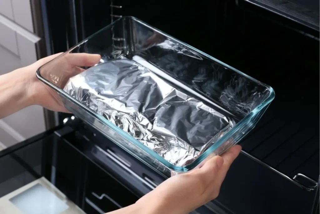 como usar papel alumínio corretamente na cozinha ao assar.