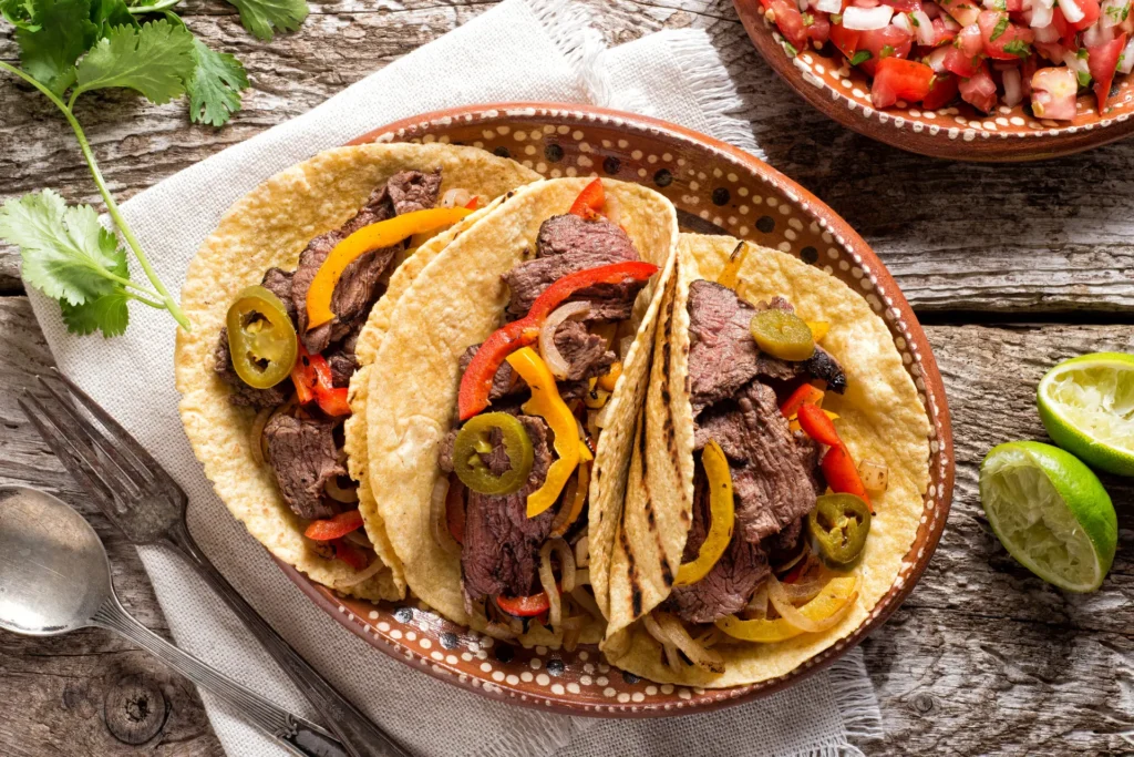 Fajita de carne.