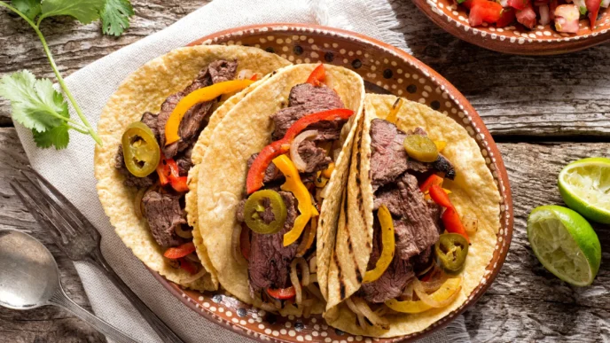 Fajita de carne.