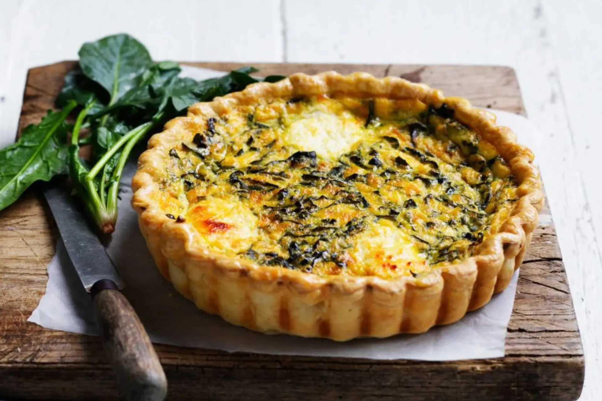 Quiche de espinafre e ricota.