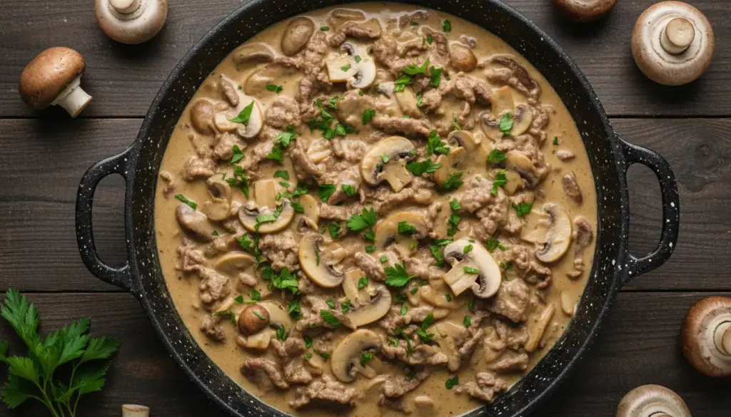 Estrogonofe de Cogumelos (Vegetariano)