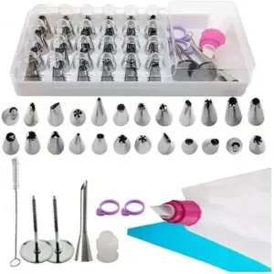 Kit para confeitar UnyHome 35 peças com 24 bicos de inox