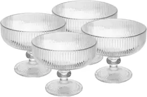 WOLFF – Conjunto 4 Taças para Sobremesa Lines 300ml Cristal Ecológico