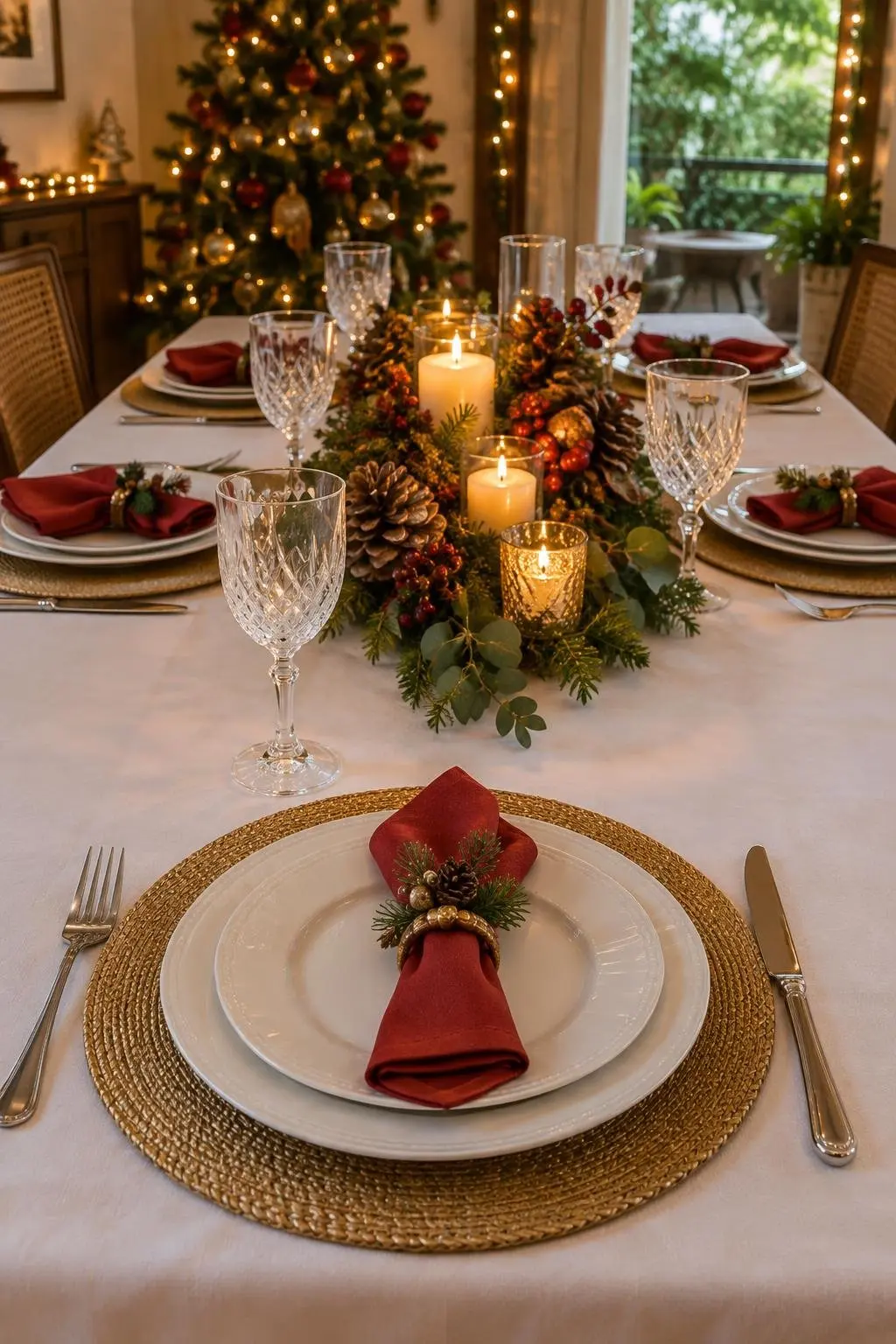 Mesa de Natal posta para a ceia