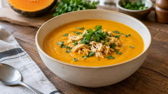 Creme de abóbora com frango: receita leve e cremosa